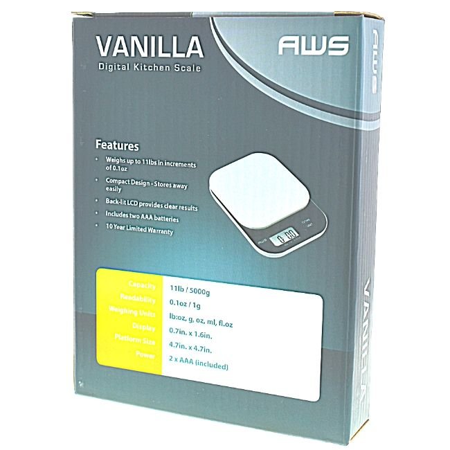 AWS VANILLA  DIGITAL KITCHEN SCALE 5000G / 11 LB - Image 2