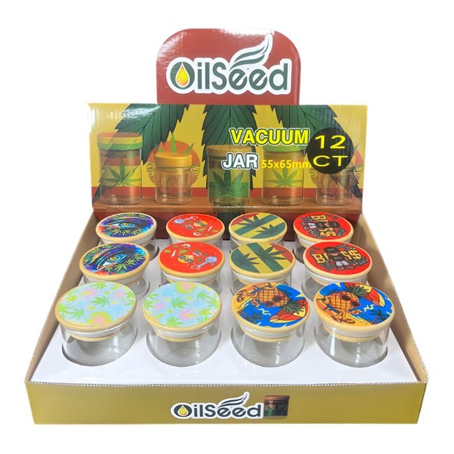 OILSEED VACUUM GLASS JAR (55 X 65MM) 12CT/ DISPLAY - Image 2
