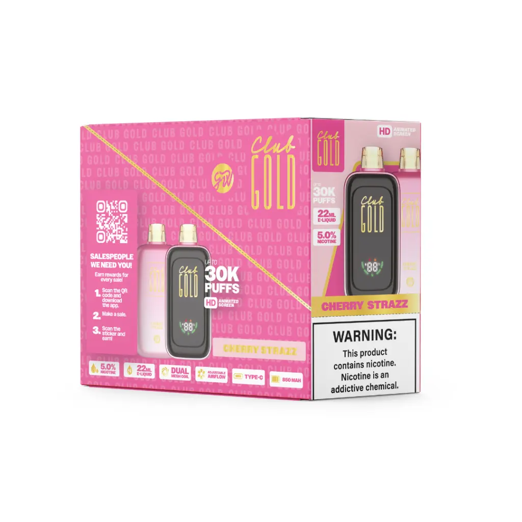 GWV - Club Gold - Vape - 30k 22ml 5% - Cherry strazz1.webp