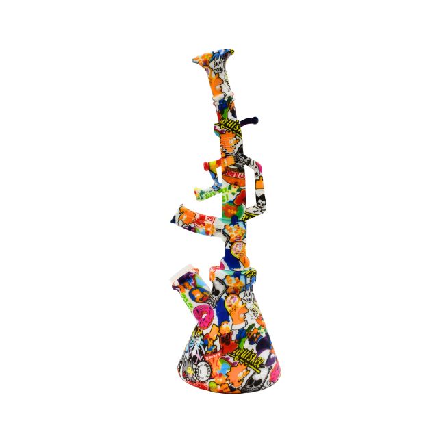 12'' SILICONE GUN SHAPE WATER PIPE - Image 2