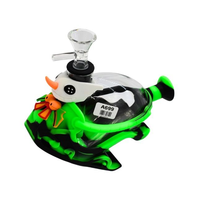 6'' SILICONE WITH GLASS FANCY WATER PIPE - Image 2