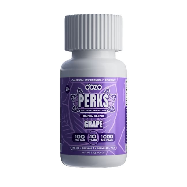 DOZO PERKS 7-HYDROXYMITRAGYNINE 100MG PER TABLET 10CT/ JAR