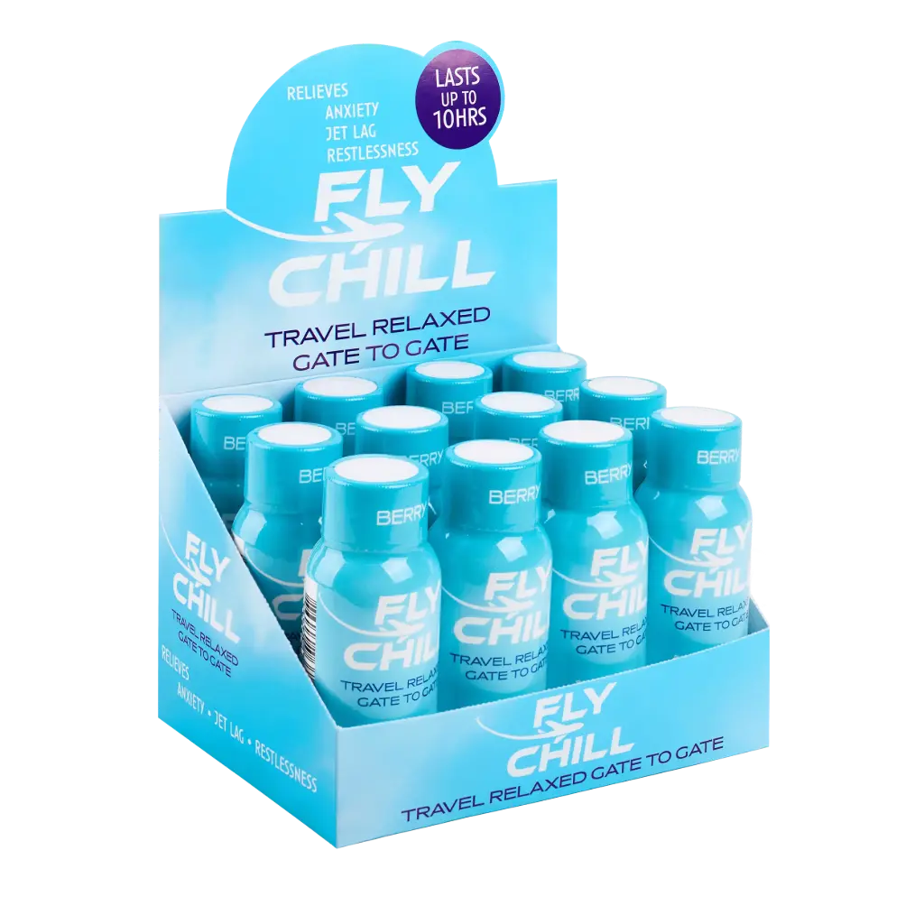 Supplement Center LLC- FlyChill Flight Anziety and Jetlag Restore - 2 oz. Shots