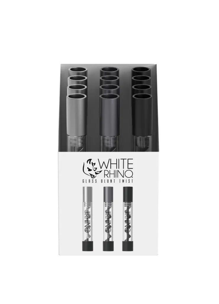 WHITE RHINO- GLASS BLUNT TWIST - 12 COUNT DISPLAY