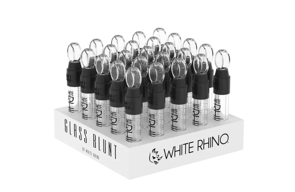 WHITE RHINO- GLASS BLUNT SLIDER - 25 COUNT DISPLAY