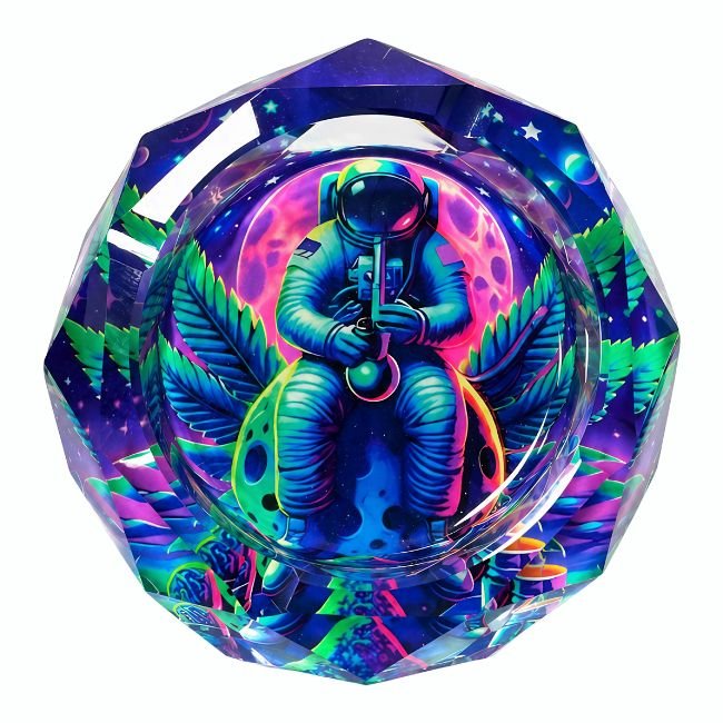 OILSEED SPACEMAN HEAVY DUTY MEDIUM GLASS ASHTRAY