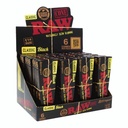 RAW BLACK CLASSIC 1-1/4 SIZE CONES RETRO PACK 6CT/ 32PK BOX