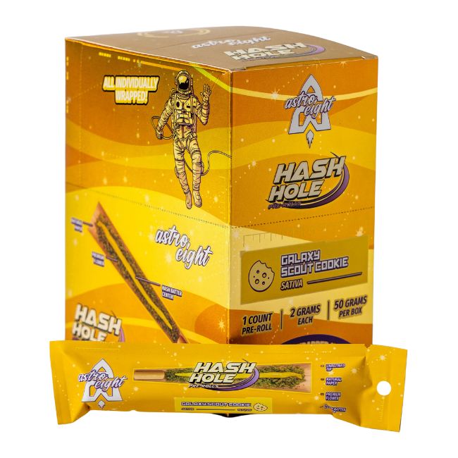 ASTRO EIGHT HASH HOLE PREMIUM THCA 2GM PRE ROLL JOINTS 20CT/ BOX