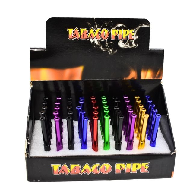 3" ALUMINIUM ONE HITTER WITH GRINDER TEETH METAL PIPE 50CT/ BOX
