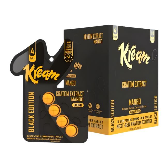 KREAM KRATOM EXTRACT BLACK EDITION 200MG PER TABLET 4CT/10PK