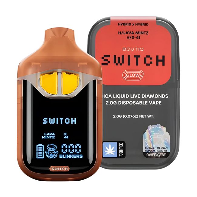 BOUTIQ SWITCH GLOW V4 THCA LIQUID LIVE DIAMOND 2GM DISPO 10CT/ BOX
