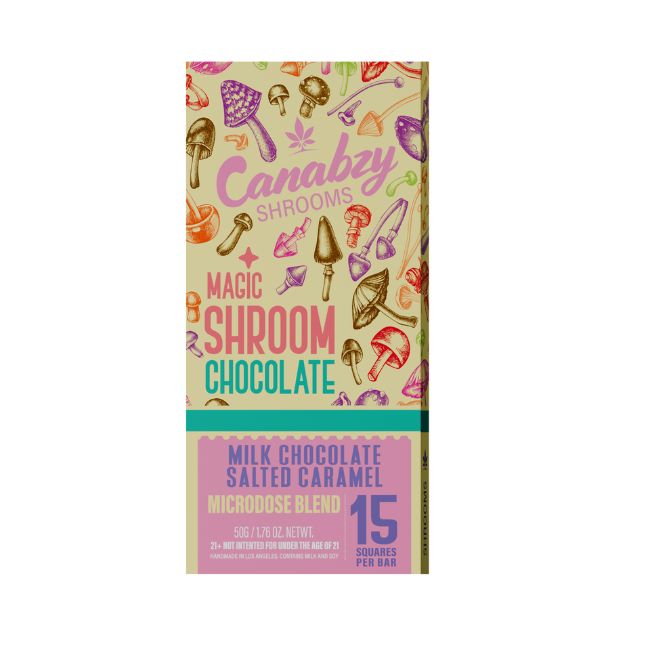 CANABZY MAGIC SHROOM MICRODOSE 50GM MUSHROOM CHOCOLATE BAR 5CT/ BOX