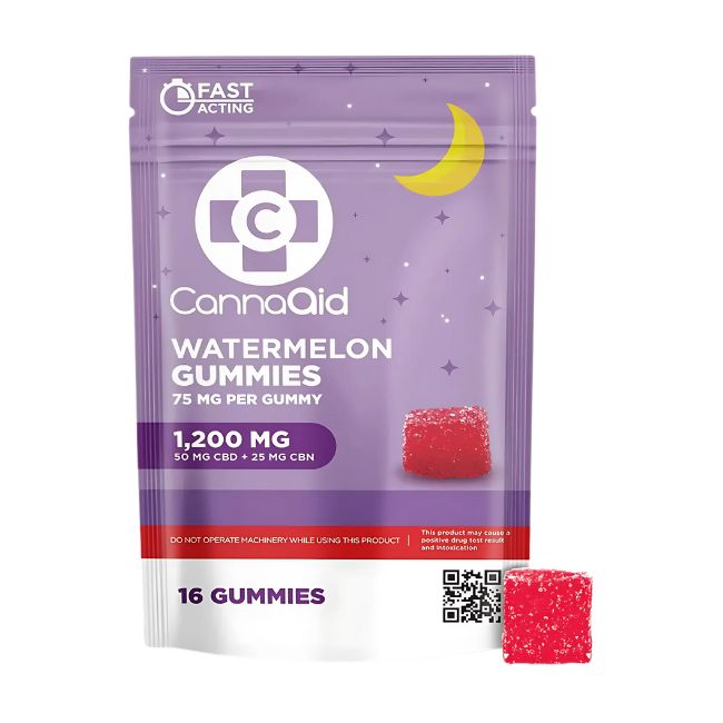 CANNAAID CBD + CBN NIGHT TIME 1200MG GUMMIES 16CT/ BAG