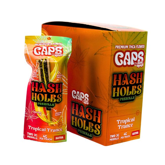 CAPS BY GOOD MORELS HASH HOLES THC-A  2PK X 2GM PRE ROLL JOINTS 10CT/ BOX