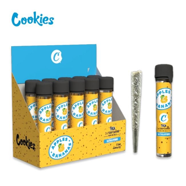 COOKIES THCA DIAMOND 1GM X 2PK COATED PRE ROLLS JOINT 10CT/ BOX