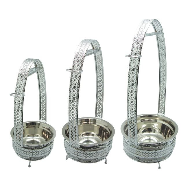 12" , 14" &amp; 16" FANCY 3 SET COAL TRAY WITH HANDLE