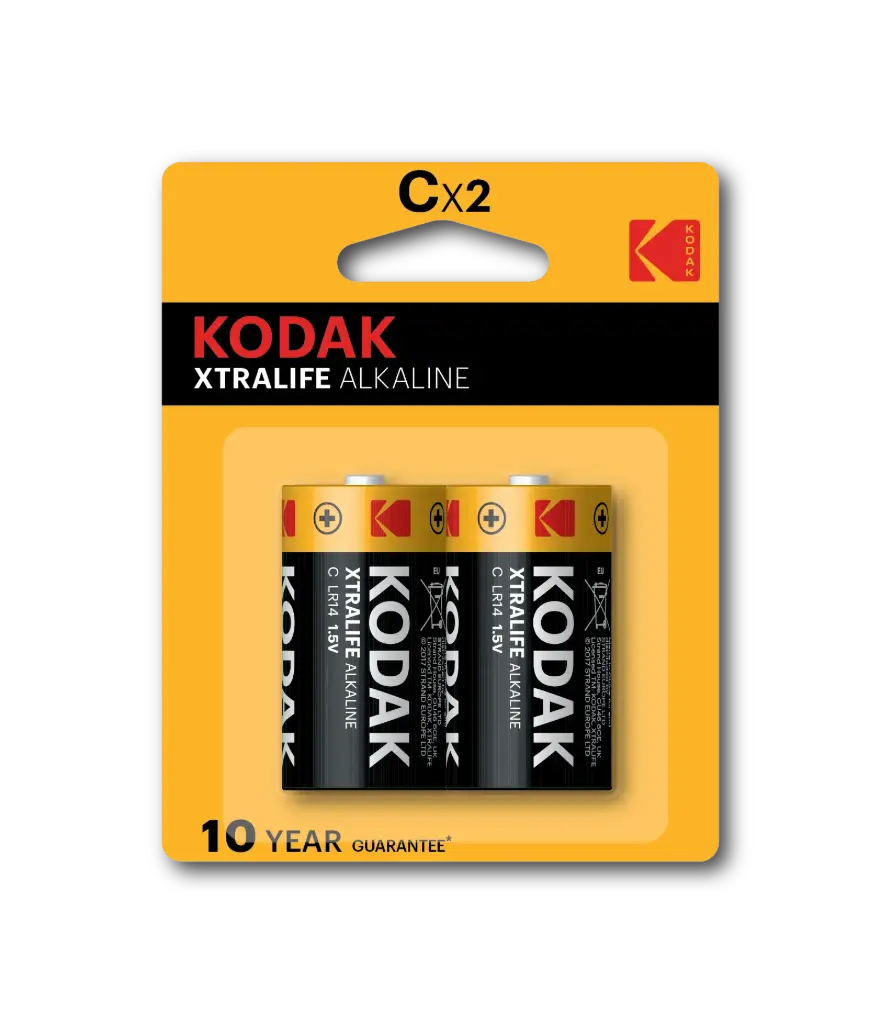 Kodak XTRALIFE Alkaline C Battery (2-pack blister)