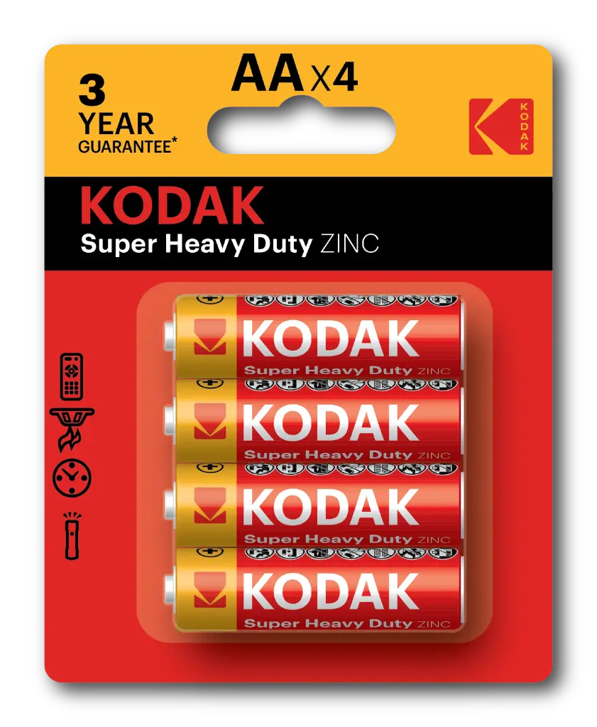 Kodak ZINC Super Heavy Duty AA Battery (4-pack blister)