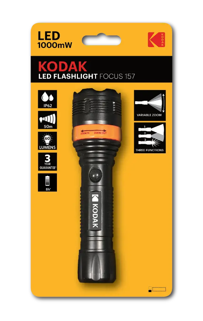Kodak LED Flashlight Focus 157 ((batteries not included - recommend 3 x AAA)