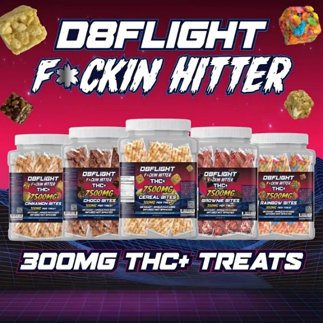 D8FLIGHT THC TREATS 7500MG COMBO 5PACK (BUY4 GET1)