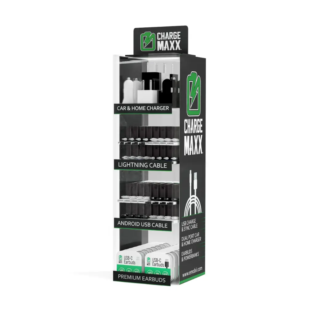 Emobii- Charge MAXX POS V1 Starter Kit – 82-Count Display Shipper