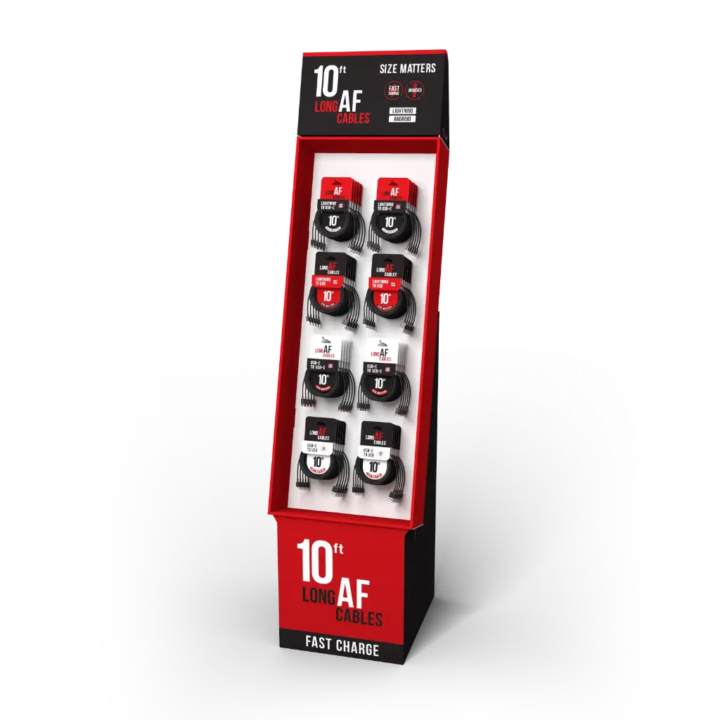 Emobii- Long AF 10 ft Charge & Sync Cables – 40-Count Floor Display