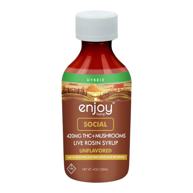 ENJOY HEMP THC + MUSHROOM LIVE ROSIN 420MG SYRUP