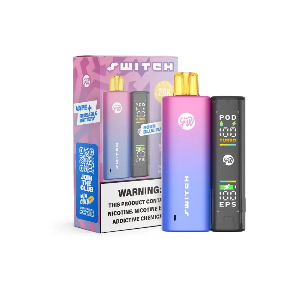 GWV - Switch - Vape+Battery - 20k 15ml 5% - Sour blue razz