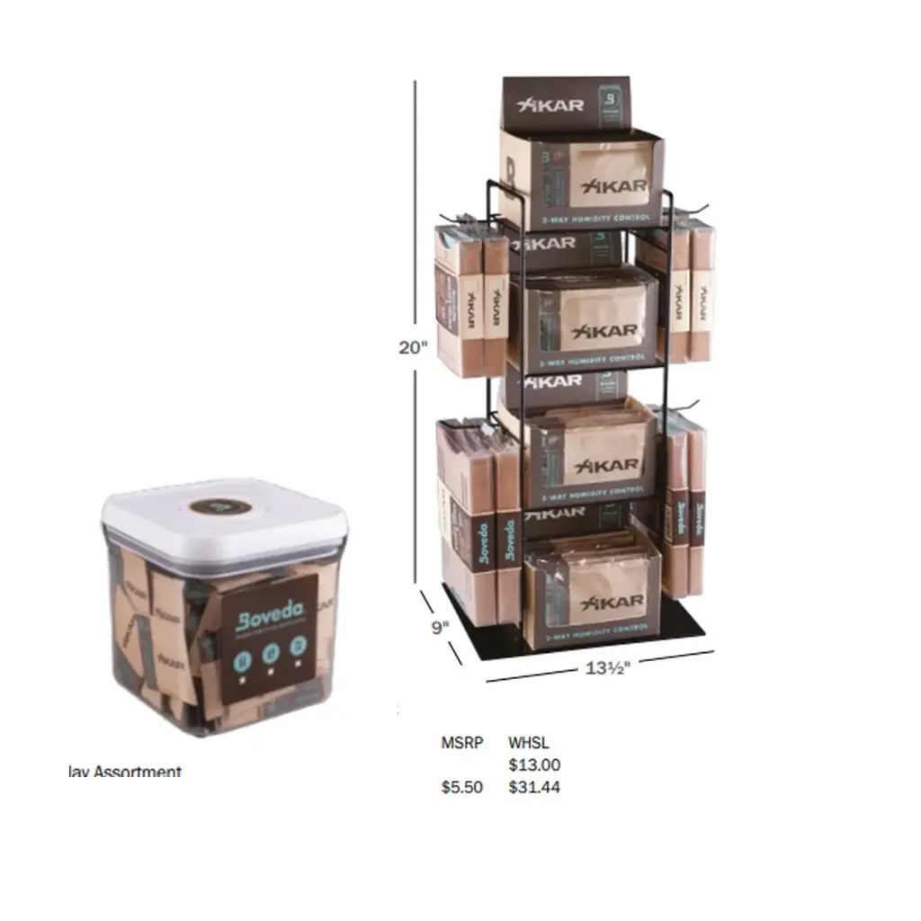 XIKAR/Boveda Humidity Control Assortment – Wire Rack Display