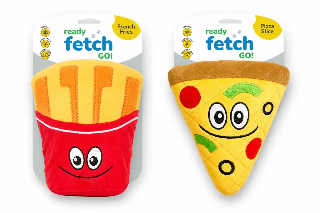 Emobii- Pizza Slice & French Fries Plush – Assorted Designs – Box of 4 Units