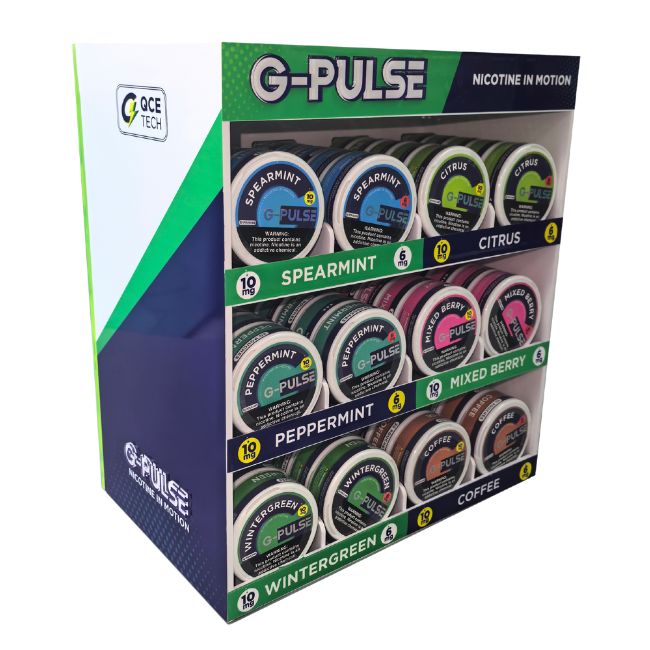 G-PULSE NICOTINE POUCHES POWERED BY GEEK BAR 20 PACK 60CT /CANS DISPLAY