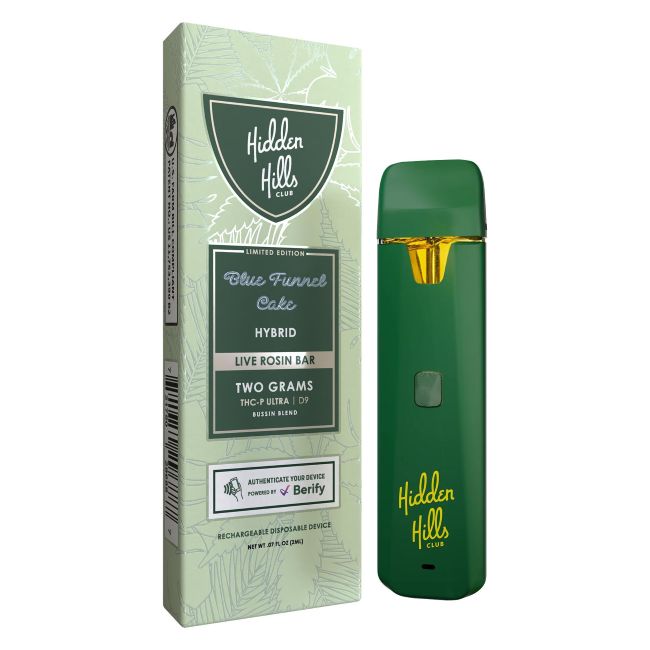 HIDDEN HILLS BUSSIN BLEND THC-P ULTRA D9 LIVE ROSIN BAR 2GM DISPO 5CT/ BOX