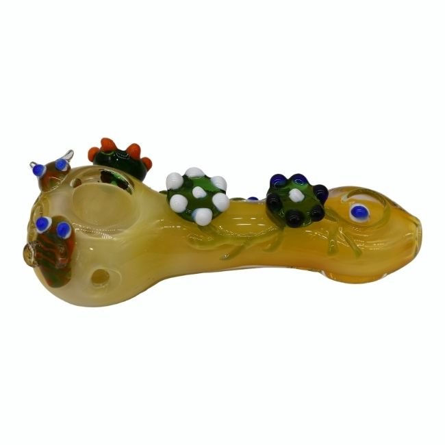 5'' GOLD FUME LIZARD LOCKET HEAVY DUTY HAND PIPE