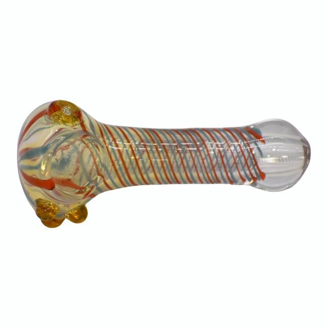 3.5'' GOLD FUMING MARBLE HEAD HAND PIPE