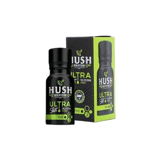 HUSH ULTRA MITRA ISOLATE EXTRACT LIME LIQUID 10ML KRATOM SHOT 12CT/ BOX