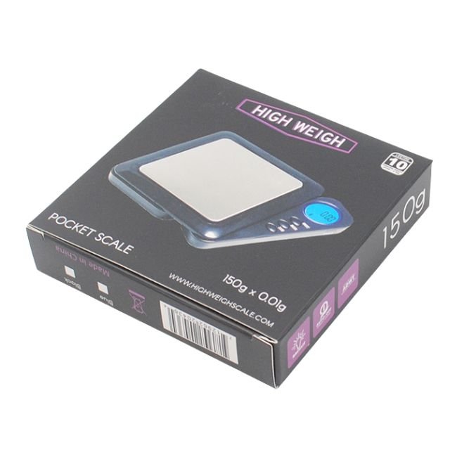 HIGH WEIGH VBT (150GM X 0.01GM) BLACK POCKET SCALE