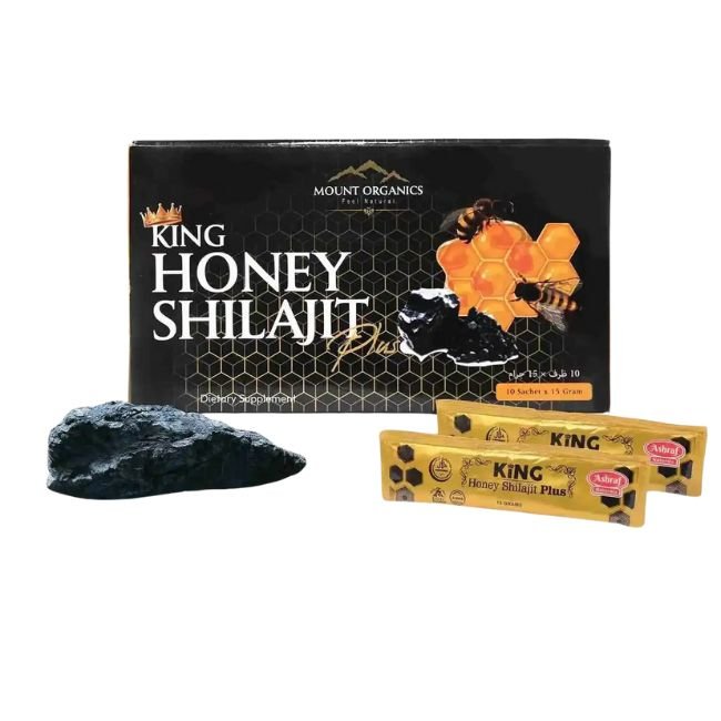KING HONEY SHILAJIT PLUS MOUNT ORGANICS IMPROVE SEXUAL  ENERGY &amp; STAMINA LAB TESTED 15GM X 10 SACHETS PER BOX