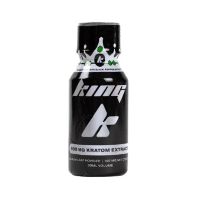KING K SILVER LIQUID KRATOM SHOT 150MG MIT 30ML BOTTLE 15CT/ BOX