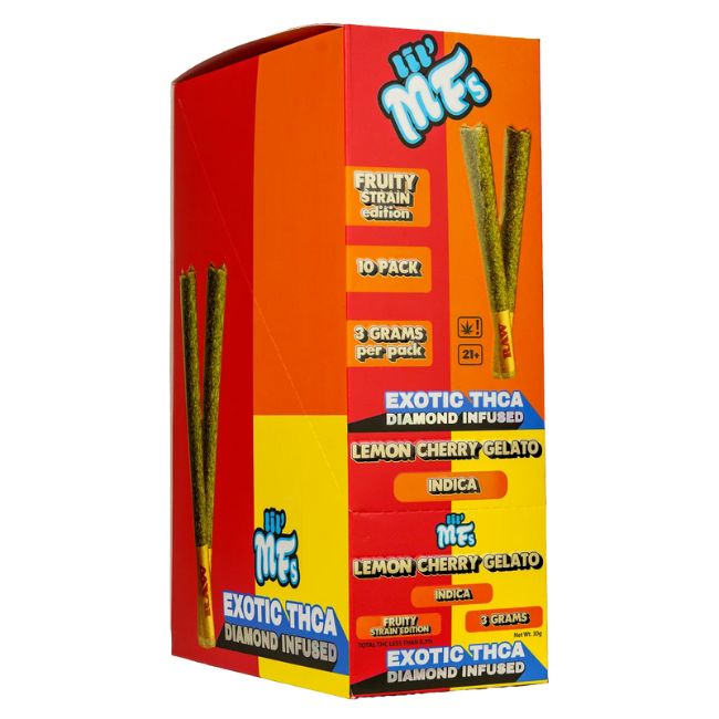 LIL' MFS EXOTIC THCA DIAMOND INFUSED 1.5GM X 2PK PRE ROLLS JOINTS 10CT/ BOX