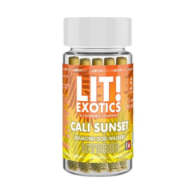 LIT EXOTICS DIAMOND DOG WALKERS 1GM MINI PRE ROLL JOINTS 5CT/ JAR