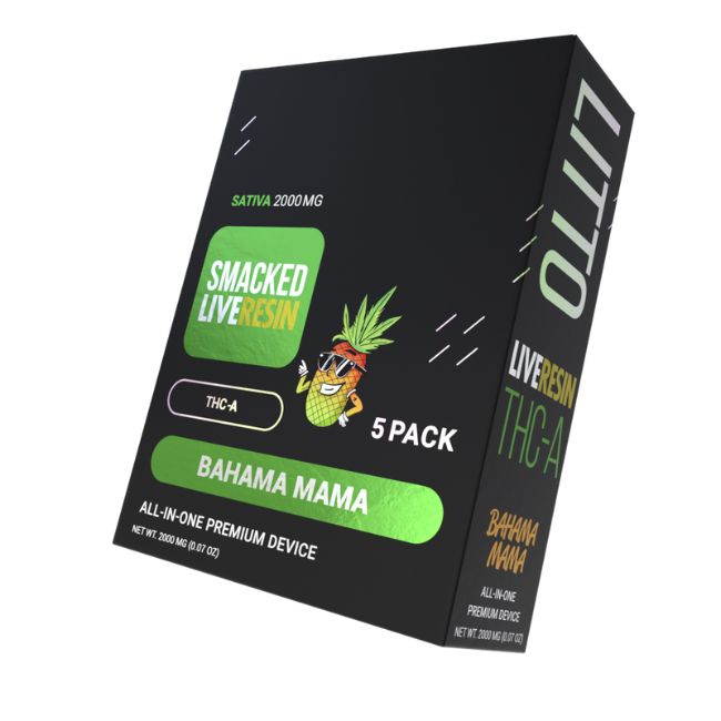 LITTO SMACKED LIVE RESIN THC-A  ALL IN ONE PREMIUM DEVICE 2GM DISPO 5CT/ BOX