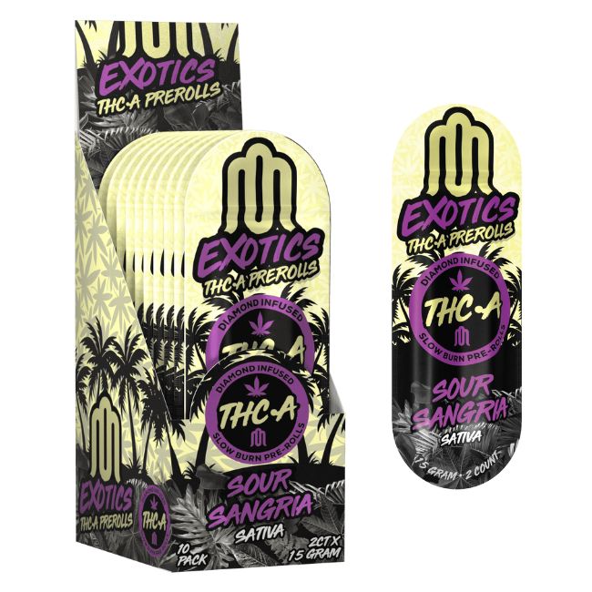 MODUS THCA EXOTICS DIAMOND INFUSED 1.5GM X 2PK PRE ROLLS JOINTS 10CT/ BOX