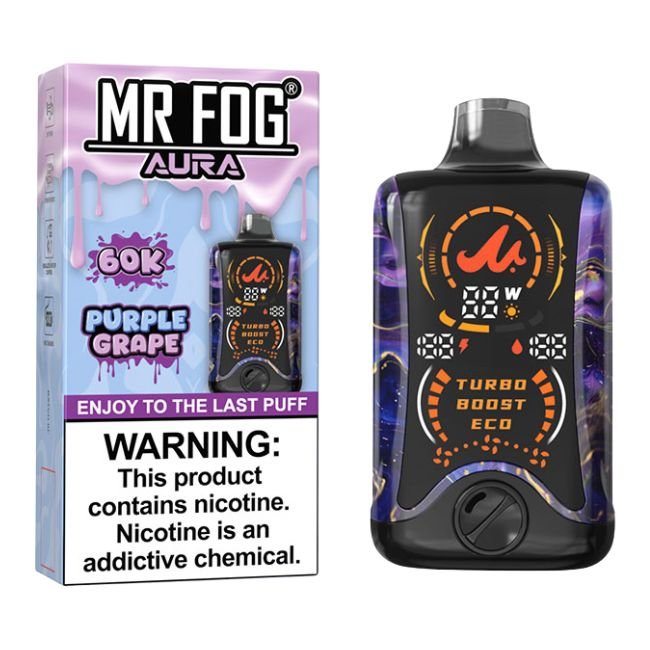 MR FOG AURA 5% DISPOSABLE (130ML) 60K PUFFS 5CT/ BOX - PUNCHY PEACH