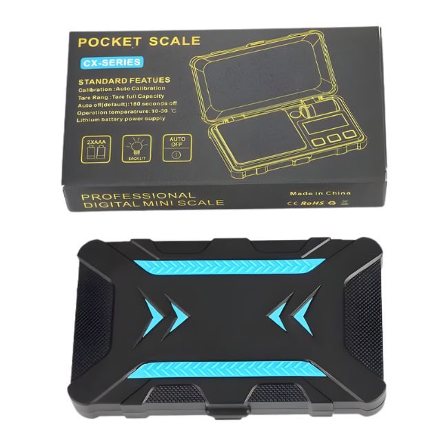 CX SERIES DIGITAL MINI SCALE BLUE WITH AAA BATTERY (200G X 0.1G)