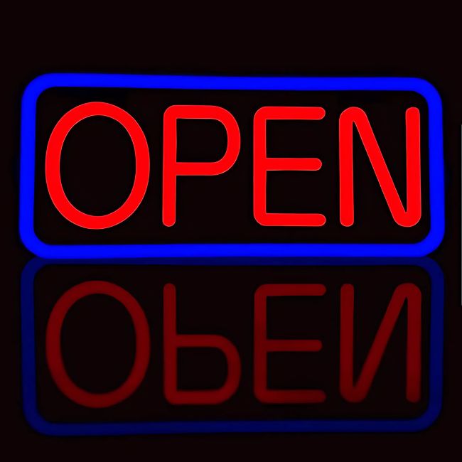 LED NEON SIGN OPEN WITH REMOTE CONTROL (50X25CM)