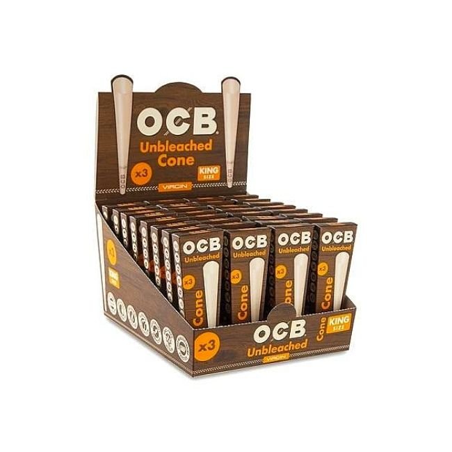 OCB UNBLEACHED CONE VIRGIN  KING SIZE 32 PACK