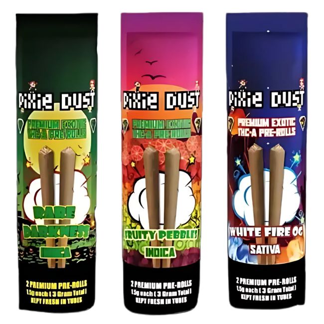 PIXIE DUST PREMIUM EXOTIC THCA 1.5GM X 2PK PRE ROLLS JOINTS 10CT/ BOX