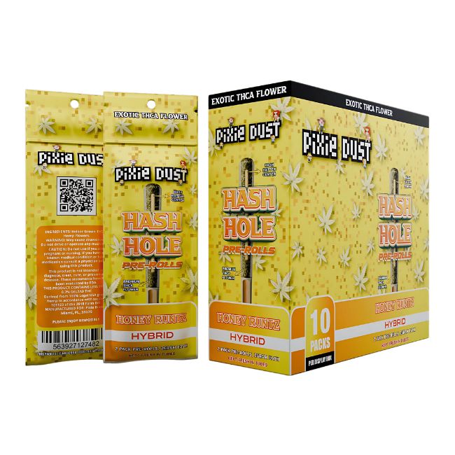 PIXIE DUST EXOTIC THCA HASH HOLE 2GM X 2PK PRE ROLL JOINTS 10CT/ BOX