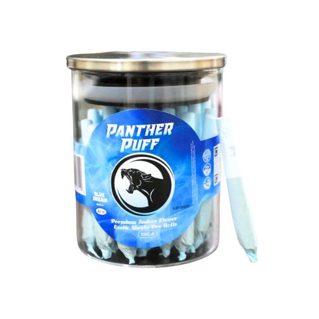 PANTHER PUFF PREMIUM INDOOR FLOWER EXOTIC THCA 0.60GM PRE ROLL JOINTS 40CT JAR