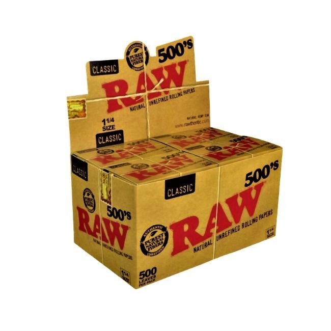 RAW CLASSIC 500'S 1 1/4  PAPER 20 PER BOX